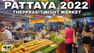 [4K] Thepprasit Night Market Pattaya Walking Tour | Pattaya's Largest Night Market