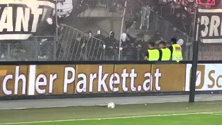 Derby Riots SK Sturm Graz after burning Grazer AK flag