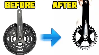 How to convert your SHIMANO CRANK from 3 drive to single narrow wide 2020