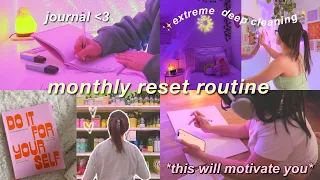 monthly reset routine! deep cleaning, organizing, journaling & setting goals
