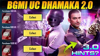 BGMI UC DHAMAKA 2.0 || GET MORE BONUS UC FOR FREE || 3.0 UPDATE OFFICIAL HINTS IS HERE 😍