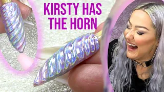 Unicorn Horn with Pastel Gel Polish and Holo Chrome - Kirsty Meakin Archives #5