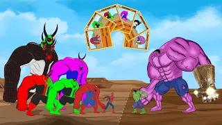 Evolution of Red HULK, Violet HULK vs Evolution of MONSTER SPIDERMAN | SUPER HEROES CARTOON MOVIES