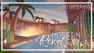 Modern Resort Mansion No Gamepass 144k [Bloxburg Speedbuild] no large plot, no advanced placing