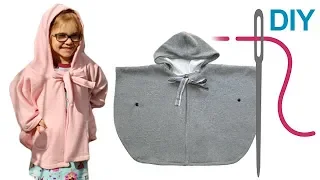 Poncho nähen für Anfänger – DIY einfaches Cape mit Kapuze "SUSANNE"