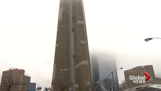 Ice falling from CN Tower caught on camera, causes damage to Rogers Centre