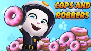 Talking Tom Gold Run Cops and Robbers event Agent Angela vs Roy Raccoon Gameplay Android ios