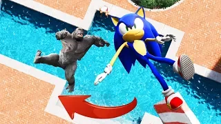 GTA 5 Crazy Parkour | Sonic vs Gorilla Ep.1