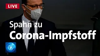 Gesundheitsminister Spahn nach Besuch von Impfstoffhersteller