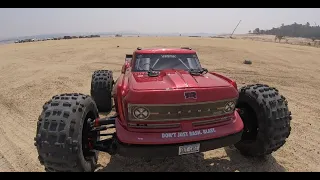 ARRMA Outcast 8s 1/5 "Too FAST?" 39T Limitless spool gear with stock electronics...