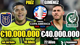 Comparación ECUADOR VS MÉXICO | fase de grupos COPA AMÉRICA 2024 | Kendry Paéz vs Santi Giménez