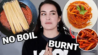 I Tried The NO BOIL Burnt TikTok Pasta (Spaghetti All'Assassina)