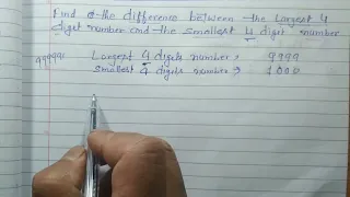 Find the difference between the largest 4 digit number and the smallest 4 digit number