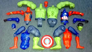 avengers superhero toys..hulk smash vs spiderman vs captain america.. merakit mainan
