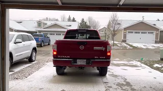 Nissan Titan with Borla Exhaust System cold start in 30-degree weather