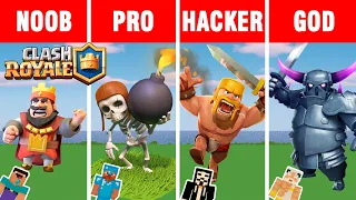 Minecraft battle: NOOB vs PRO vs HACKER vs GOD: CLASH ROYALE BUILD CHALLENGE  in Minecraft