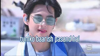 tumko baarish pasand hai |Kim taehyung🐯 hindi song edit 💜 #bts #btsarmy #kimtaehyung #v  #btsedits
