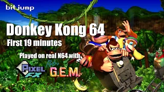 Donkey Kong 64 at 1440p with Original N64! Pixel FX Retro Gem