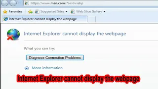 internet explorer cannot display the webpage. diagnose connection problems internet explorer||