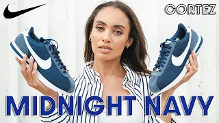 THIS Nike Cortez is a stylish daily wear! Midnight Navy On Foot Review and How to Style (Outfits)