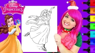 Coloring Belle Beauty and the Beast Christmas Coloring Page Prismacolor Markers | KiMMi THE CLOWN
