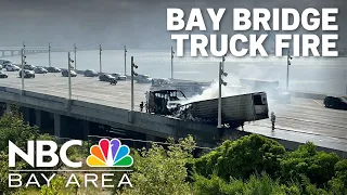 Truck fire blocks multiple westbound lanes on the Bay Bridge