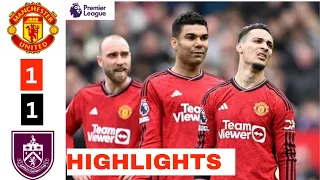 Man United vs Burnley HIGHLIGHTS (1-1): Amdouni & Antony GOALS.