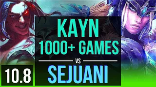KAYN vs SEJUANI (JUNGLE) | 1000+ games, KDA 18/4/10, Legendary | BR Master | v10.8