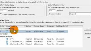 Vmware: vSphere 5: VM Auto -start -stop Settings Configuration