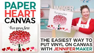 Paper Heart Tree - Easy Canvas Wall Art with your Cricut!