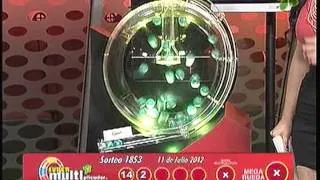 Sorteo Toma Todo # 2736 y Súper Multiplicador # 1853 del 11 de Julio del 2012 (Noche).