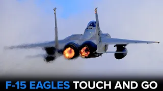 Crazy US F-15 Pilots Perform Extreme Low Passes And Touch And Go's