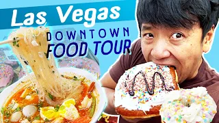 Las Vegas DOWNTOWN FOOD TOUR | BEST FOOD Fremont Street Experience