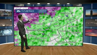 Cold and damp Wednesday, wintry weather possible tonight