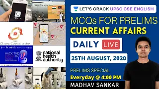 L10: MCQs for Prelims 2020 | Current Affairs MCQs | Crack UPSC CSE/IAS 2020/21 | Madhav Sankar