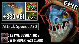 CRAZY FAST +330 Agi Swift Blink + Apex Slark vs Desolator Level 2 Ursa Epic LvL 30 Battle WTF Dota 2