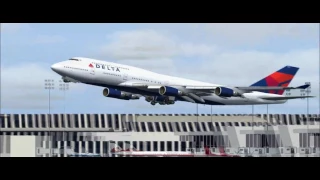 FS2004 - Delta Air Lines Boeing 747 Takeoff