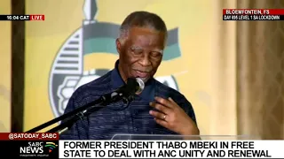 Former ANC President Thabo Mbeki continues to engage party members in the Free State