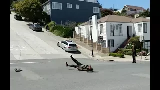 Brutal Skateboard Hill Bomb Crash