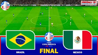 Brazil vs Mexico - Final Copa America 2024 - Full Match All Goals - PES Gameplay PC