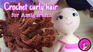 How to CROCHET CURLY HAIR FOR AMIGURUMI | TUTORIAL #18 by: Kamille's Designs