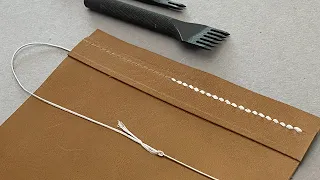 How to One Needle Saddle Stitch - Easy technique #leathercraft