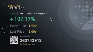 Crypto 107.17 Percent 25X Profit DYDX-USDT 11-23-2022 Trade 4 @CryptoPNL14