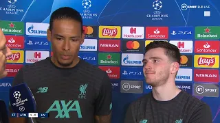 "They celebrated like they won the tie!" Van Dijk and Robertson react to Atletico 1-0 Liverpool