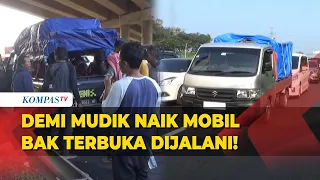 Demi Mudik, Warga Naik Mobil Bak Terbuka