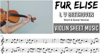 Free Sheet || Fur Elise - L V Beethoven || Violin Sheet Music