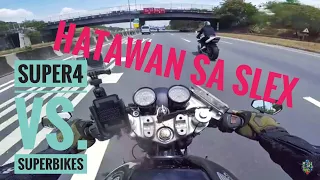 HATAWAN SA SLEX! CB400 SUPER 4 VS SuperBikes! | South Scammers | Quickie Ride