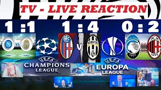 Bologna - Juventus 1 : 4 / Atalanta - Milan 0 : 2 / Napoli - Verona 1 : 1 / TV - Live reaction FILM