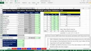 Excel Magic Trick 1017: BMX State Point Calculation Worksheet: VLOOKUP and Data Validation List