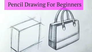 Easy Pencil Drawing & Shading for beginners Step by Step| Handbag Drawing| Drawing ideas pencil easy